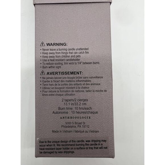 Anthropologie Apothecary 18 Golden Light Taper Candles in Wine Set of 2 - Picture 4 of 5